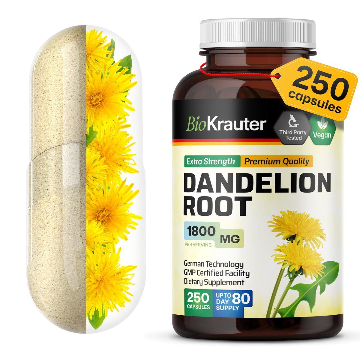 BIO KRAUTER Dandelion Root Extract bottle for daily wellness routines.