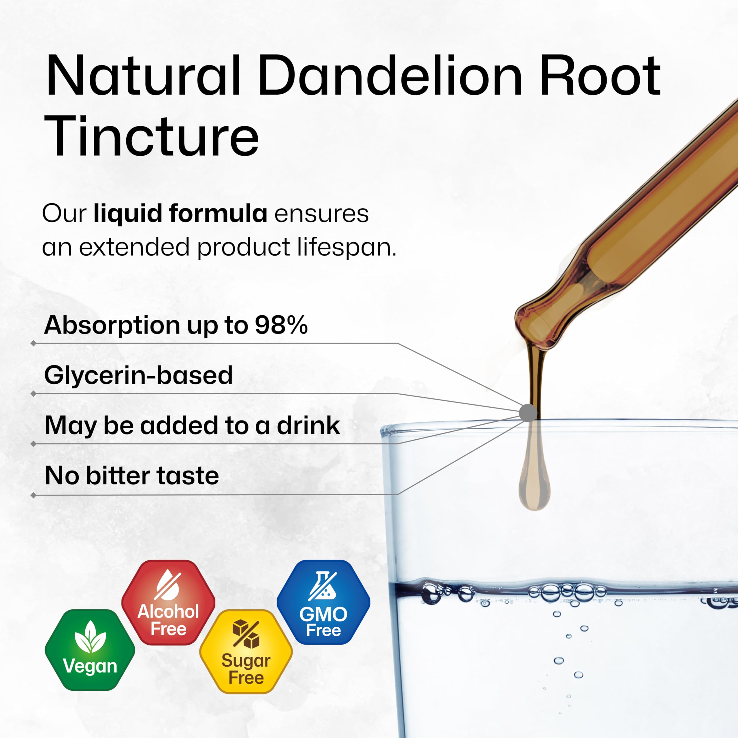 BIO KRAUTER Dandelion Root Extract liquid in glass with smoother glycerin-base