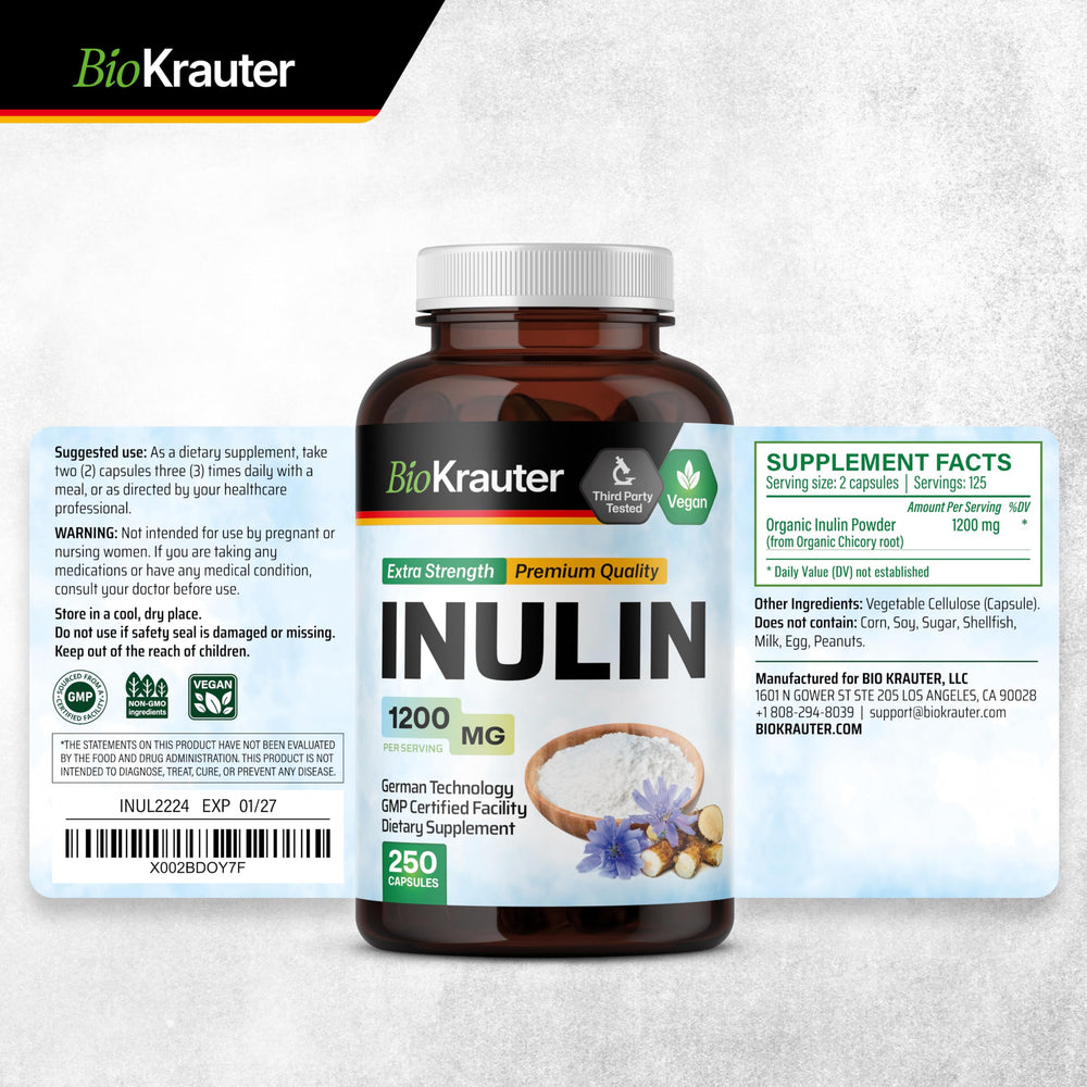 BIO KRAUTER globally sourced ingredients seal communicates natural origins.