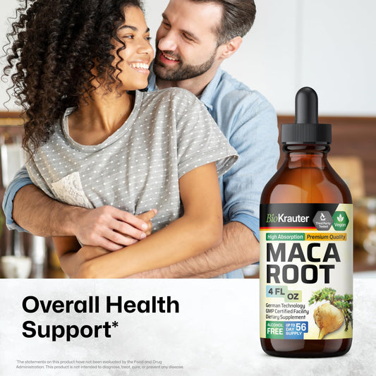 BIO KRAUTER Maca Drops pour action highlights convenient dosing and smooth texture.