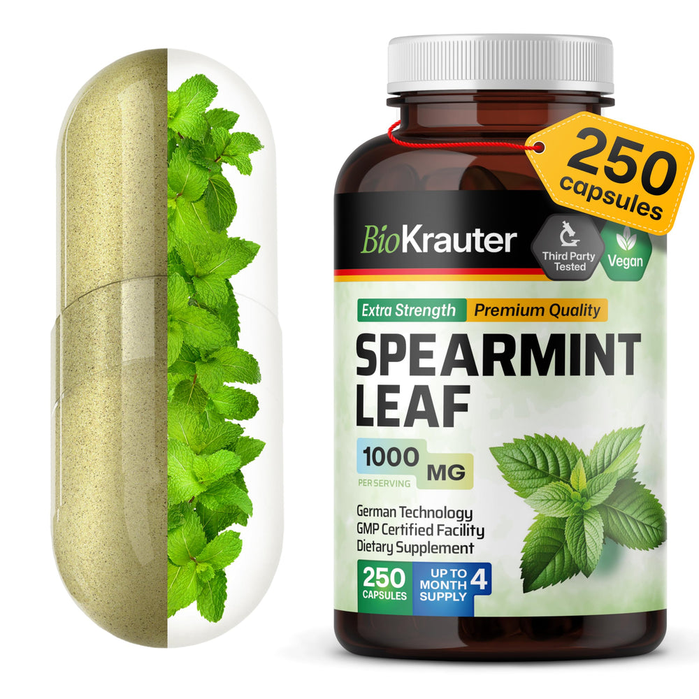 BIO KRAUTER Spearmint bottle for digestive support and daily wellness.
