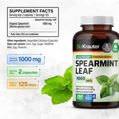 BIO KRAUTER Spearmint label front highlighting clean ingredients.