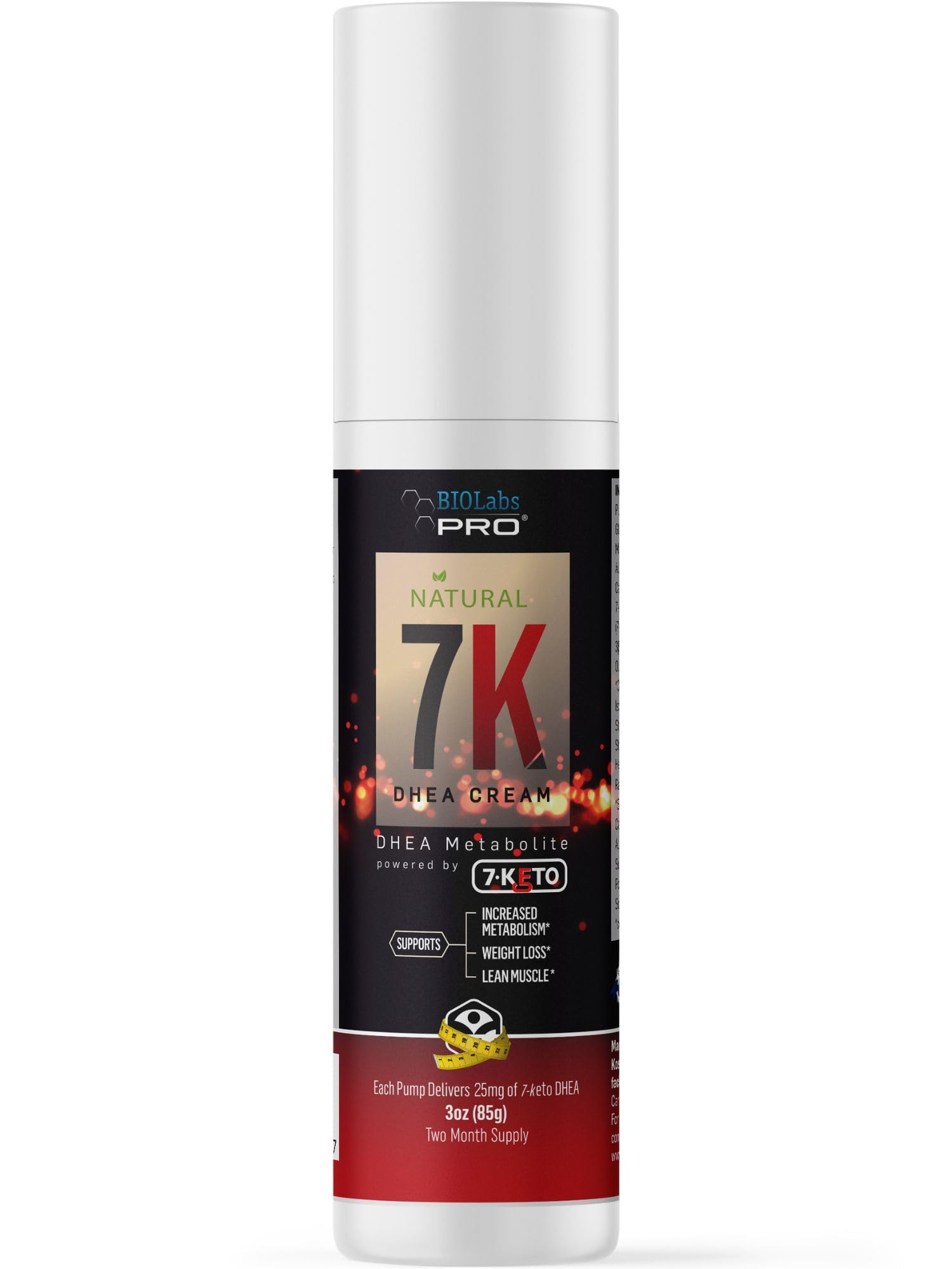 BIOLABS PRO 7-Keto DHEA Cream bottle front supports metabolism and fat loss potential