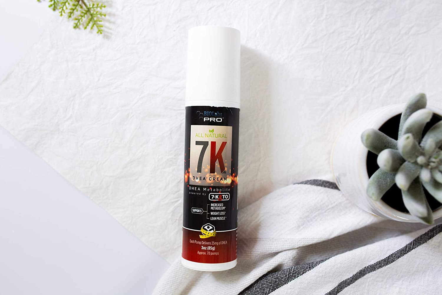 BIOLABS PRO 7-Keto DHEA Cream ingredient panel highlights clean formula