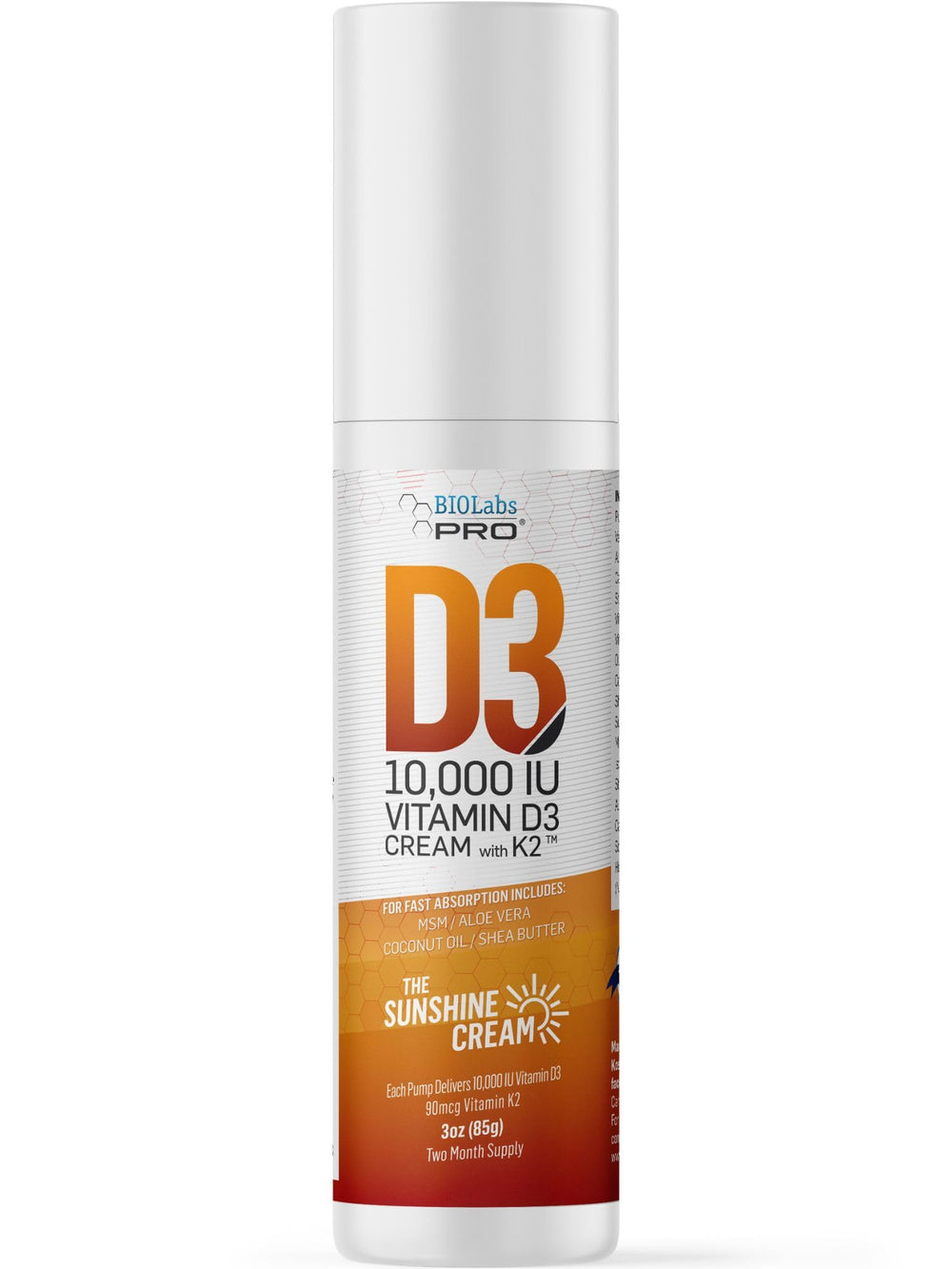 BIOLABS PRO Vitamin D3 cream bottle for daily skin care and immune support