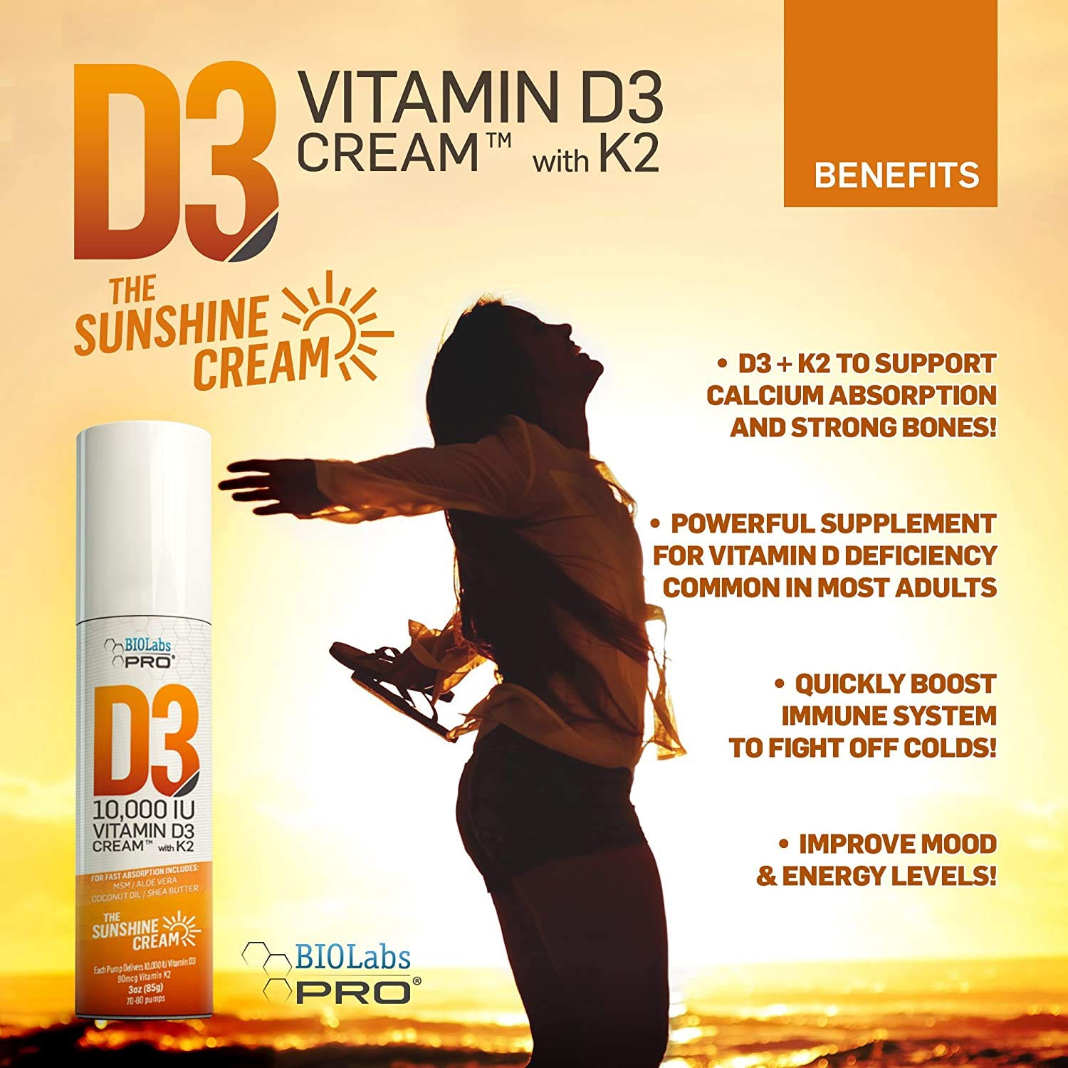 BIOLABS PRO Vitamin D3 10000IU label close-up for product detail