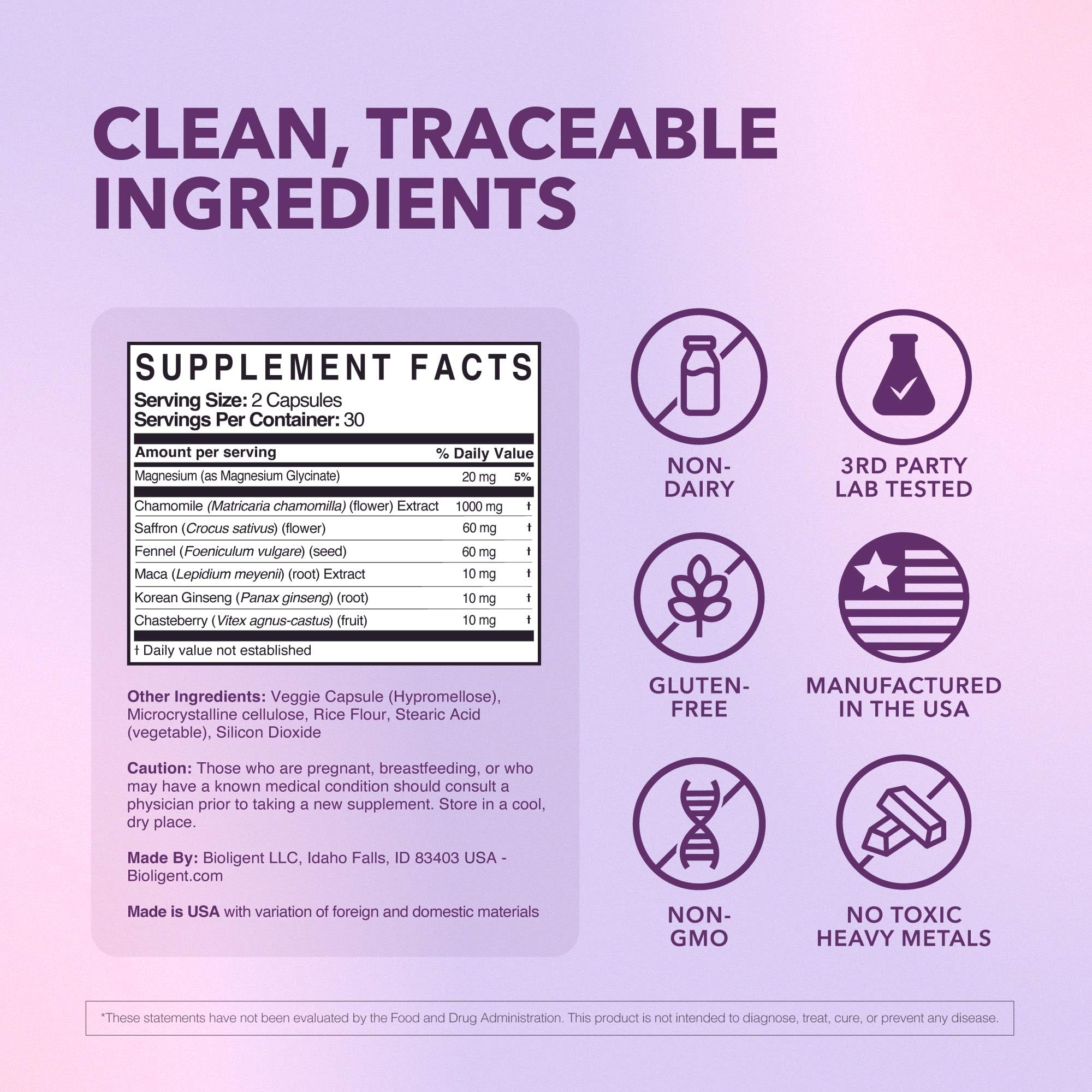 Bioligent saffron strands mood balance component in the blend.