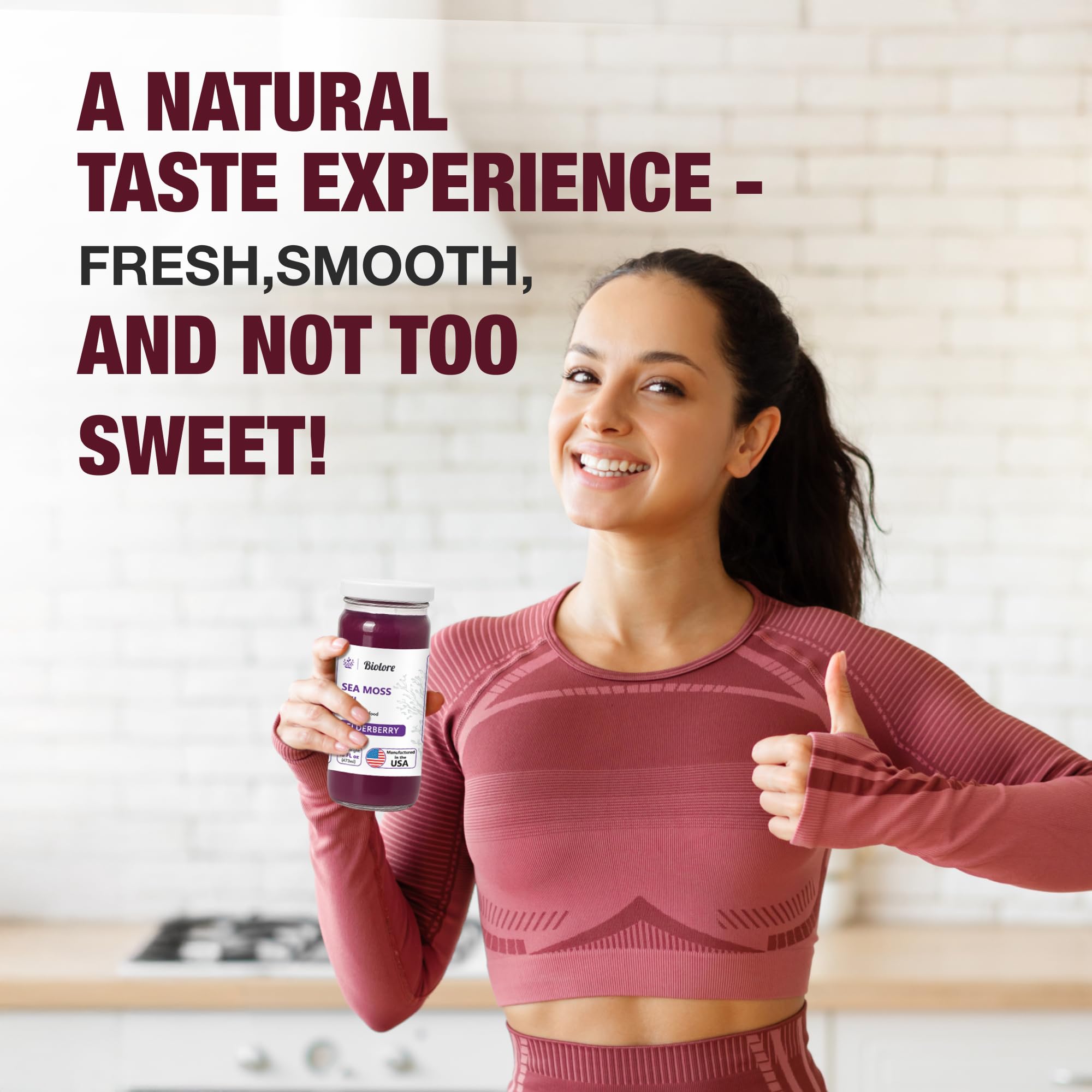 Biolore Elderberry sea moss gel scoop for easy serving in smoothies