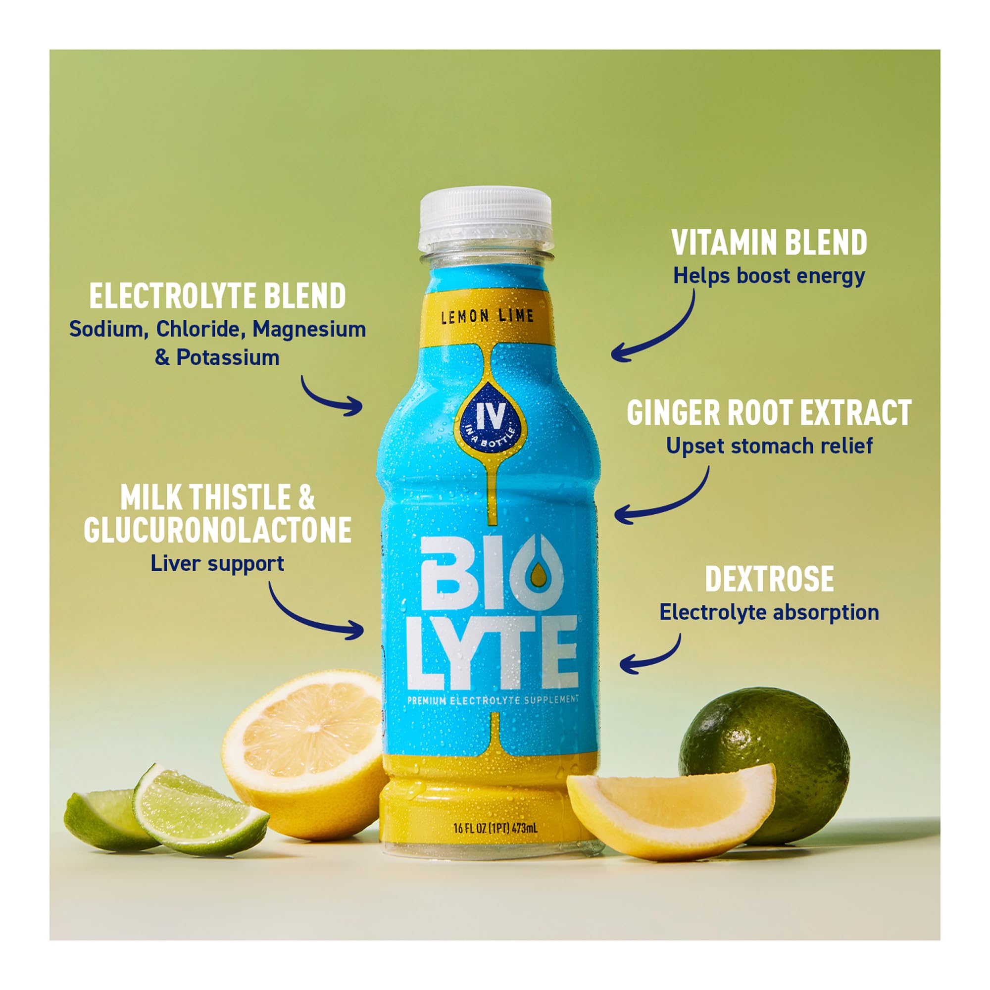 BIOLYTE bottle chilled on ice ready to sip