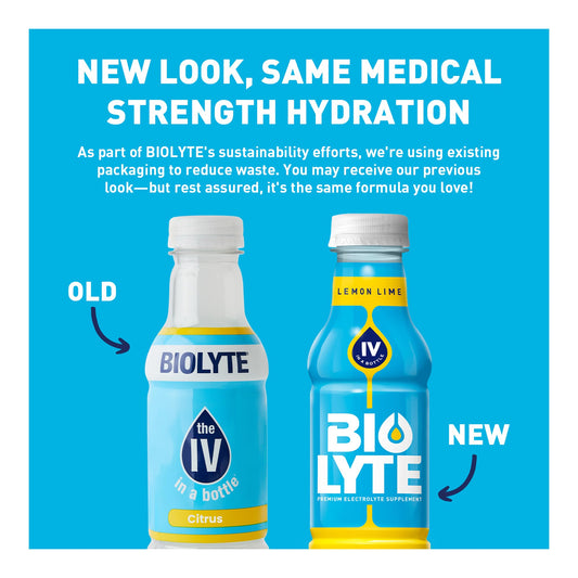 BIOLYTE lemon lime being poured for quick electrolyte replenishment