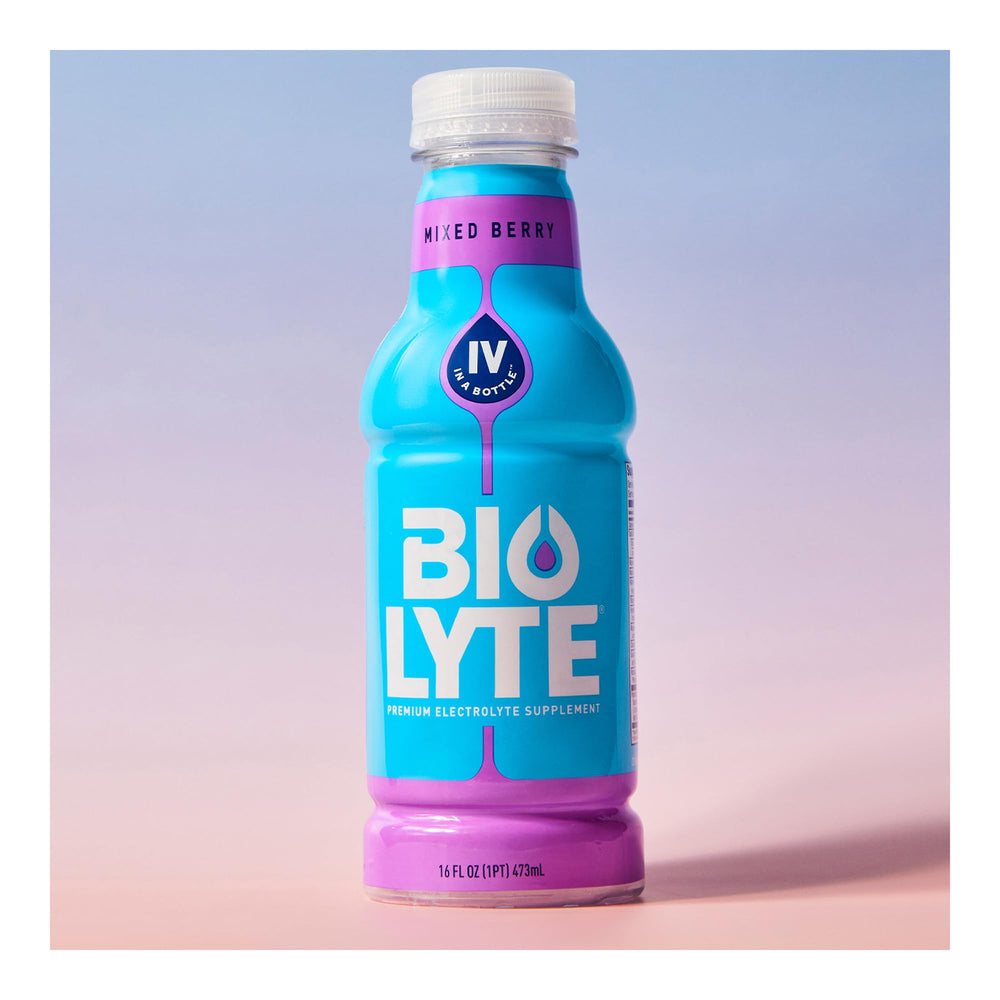 BIOLYTE display on a table suitable for gym or recovery moments