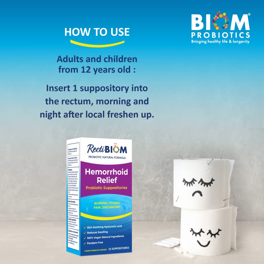 RectiBiom nighttime relief visual suggests quiet comfort after use