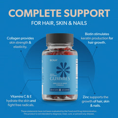 Bioma Beauty Gummies bottle shown for easy on-the-go routines.