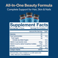 Bioma Gummies label with vitamins illustrates a science-backed beauty formula.