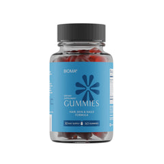 Bioma Hair, Skin & Nails Beauty Gummies packaging view for convenient daily support.