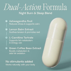 BIOMA Night Metabolism & Sleep ingredients pack highlighting sleep-supporting blends
