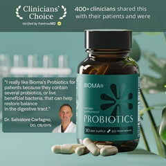 BIOMA Probiotics label shows bifidobacterium breve longum lactis