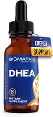 BioMatrix DHEA Liquid Drops bottle pour enables quick sublingual use and absorption