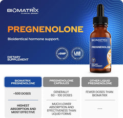 BioMatrix Pregnenolone drops in a morning routine to support focus.