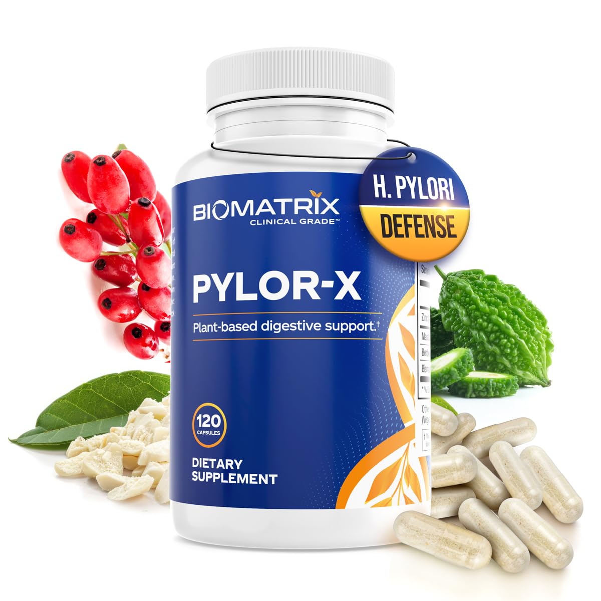 BioMatrix Pylor-X bottle supports daily digestive comfort and balance