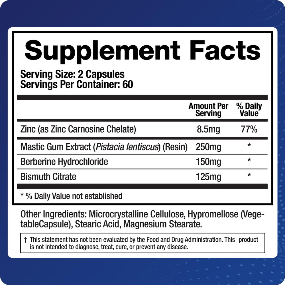 BioMatrix Pylor-X zinc-carnosine detail supports stomach lining resilience