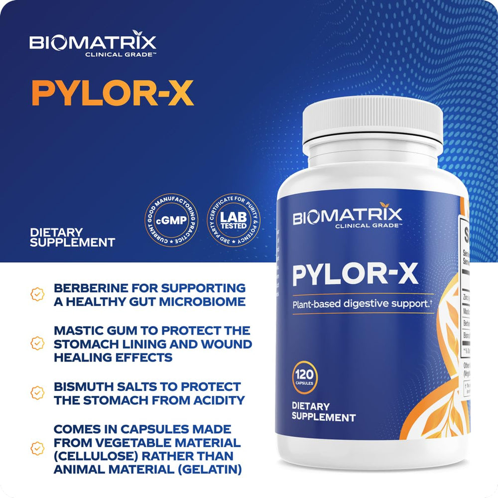 BioMatrix Pylor-X label closeup highlights natural ingredients
