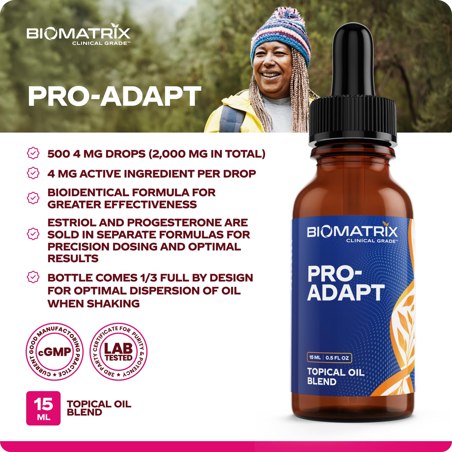 BioMatrix rice bran oil close-up highlights clean ingredient composition.