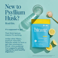 Bio.me lemonade mix in a glass demonstrates easy hydration and fullness potential.