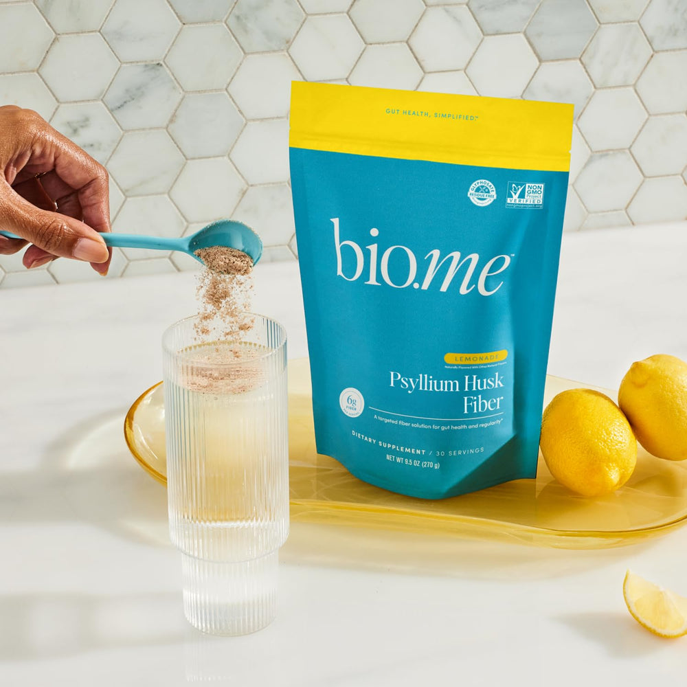 Bio.me label highlights non-GMO, gluten-free, dairy-free, vegan attributes.