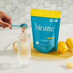 Bio.me label highlights non-GMO, gluten-free, dairy-free, vegan attributes.