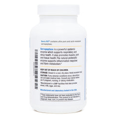 Close-up of acid resistant coating on Serra-RX label highlighting purity and safety