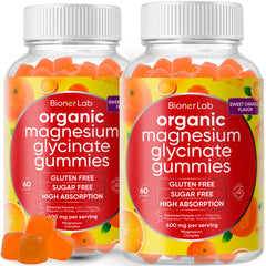 BionerLab magnesium glycinate chewables orange bottle showing convenient daily wellness.