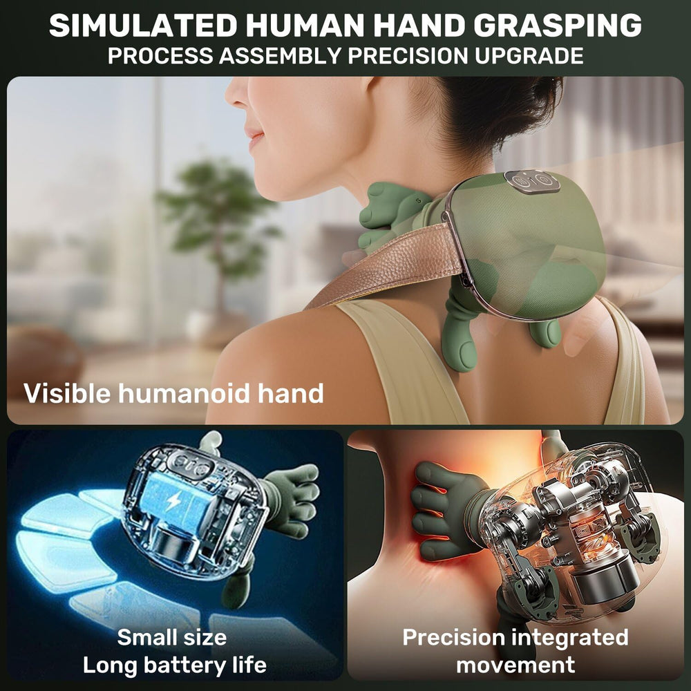 Bionic Heated Massager Master with dual-zone heat for steady warmth on neck and back.