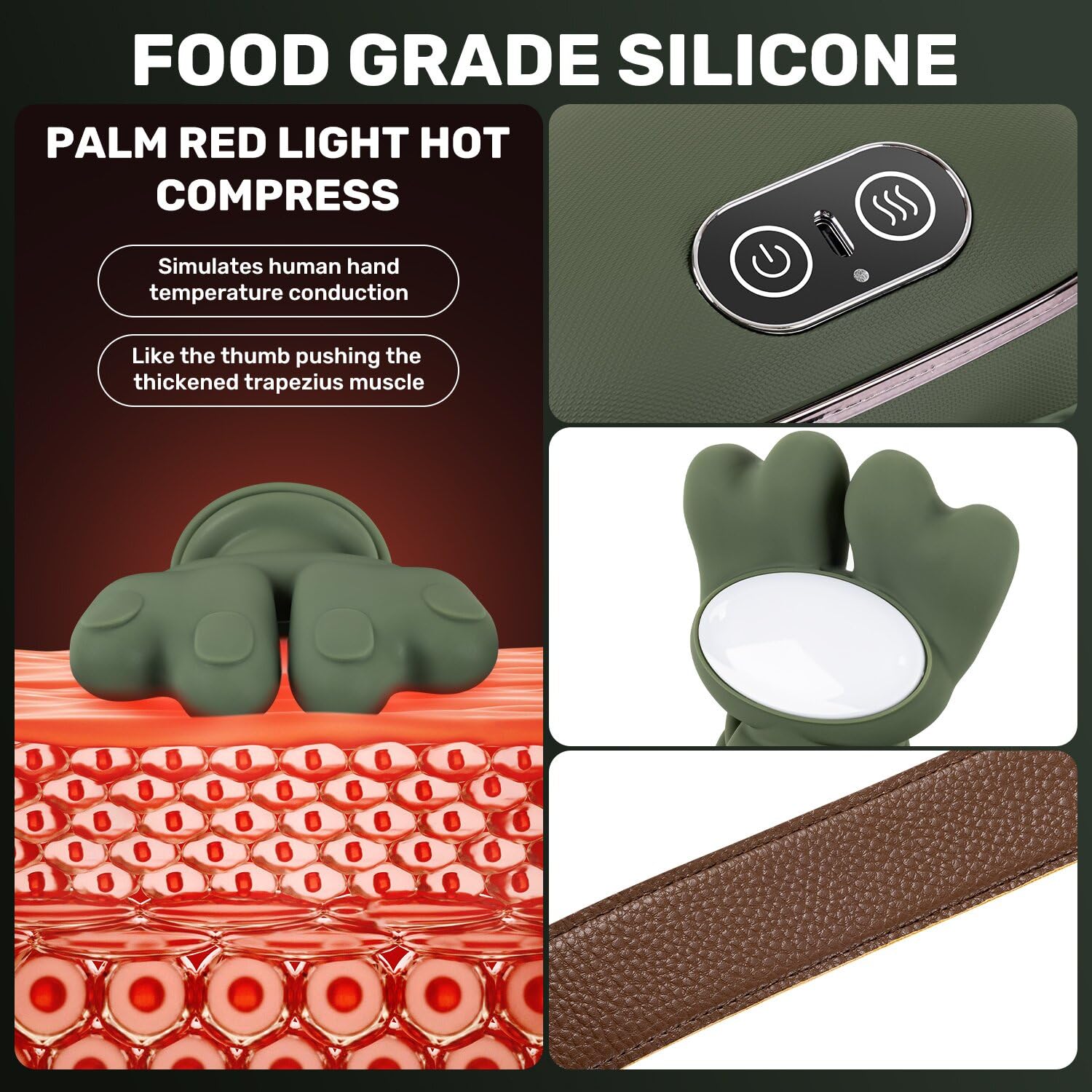 Bionic Heated Massager Master wearable strap enables hands-free use during tasks.