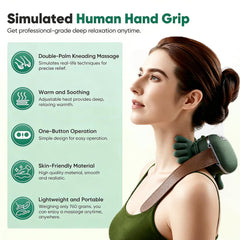 Bionic neck massager in wireless use mode for mobility
