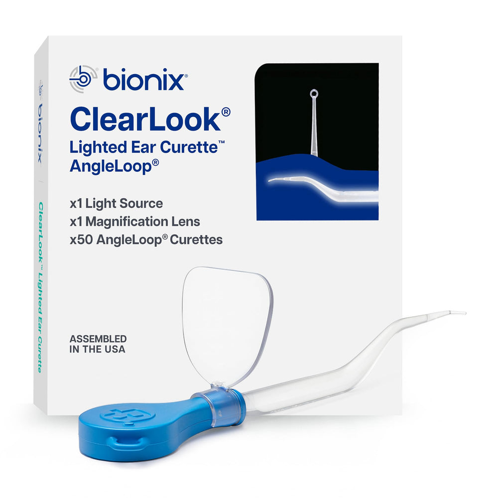Bionix ClearLook lighted angleloop ear curette with 4mm tip for precise wax removal