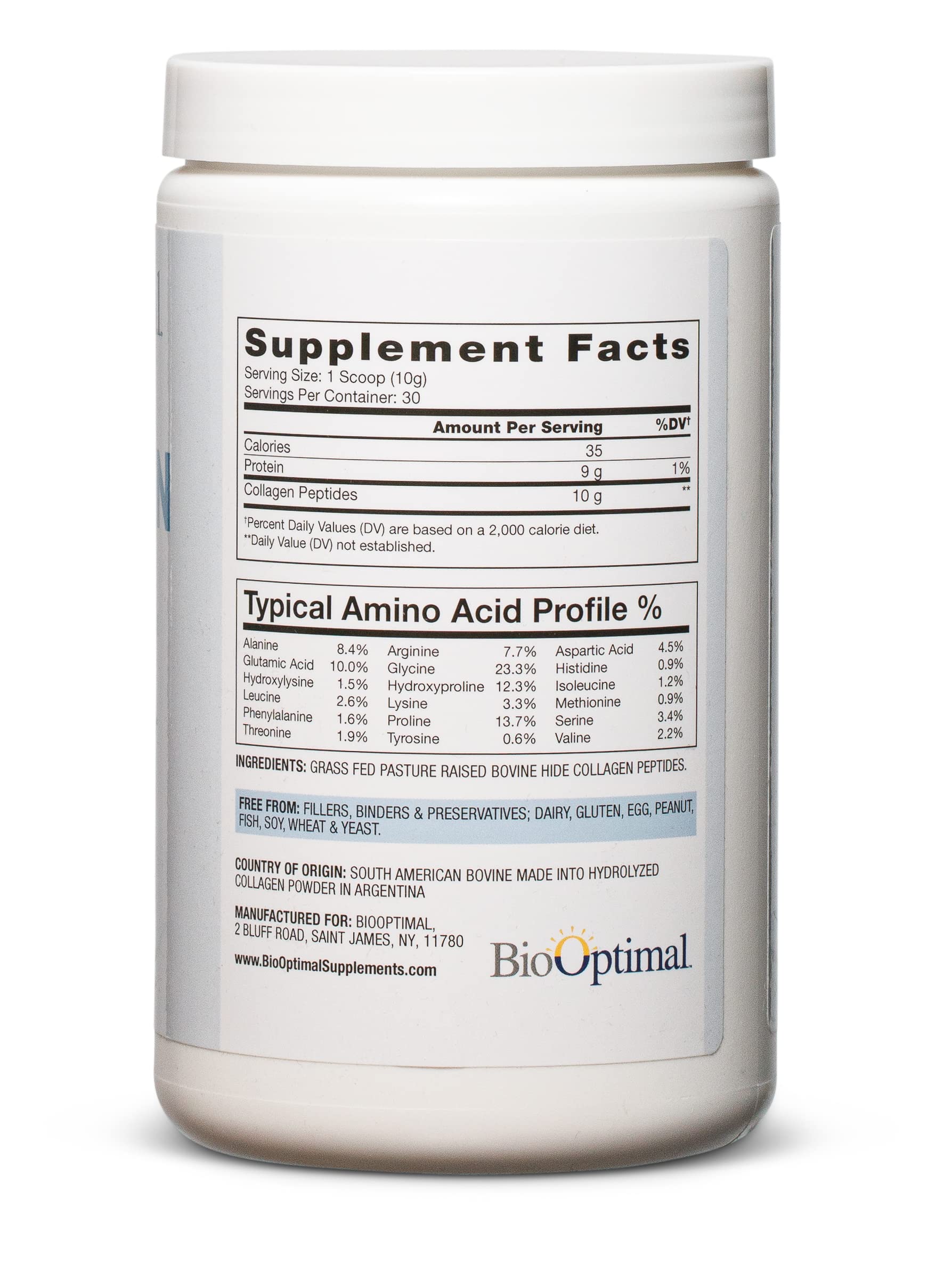 BioOptimal Collagen Peptides dissolving in water for a smooth, quick-mix beverage.