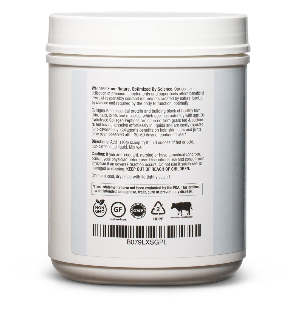 BioOptimal Collagen Peptides Powder close-up highlights 45 servings value.