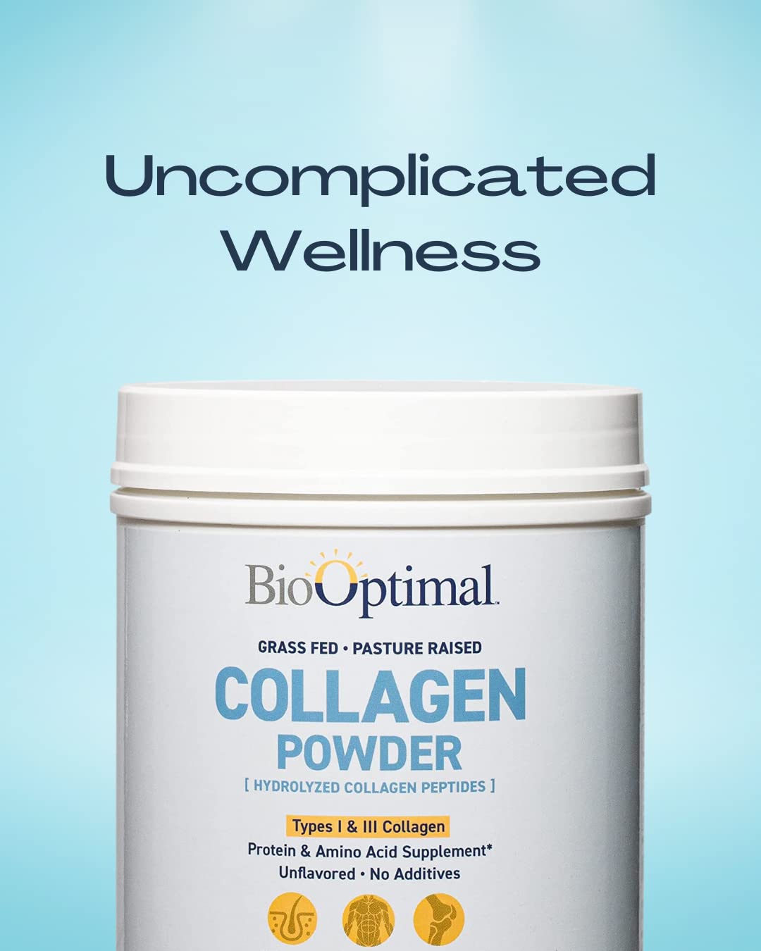 BioOptimal Collagen Peptides Powder stirred in water shows easy dissolution.