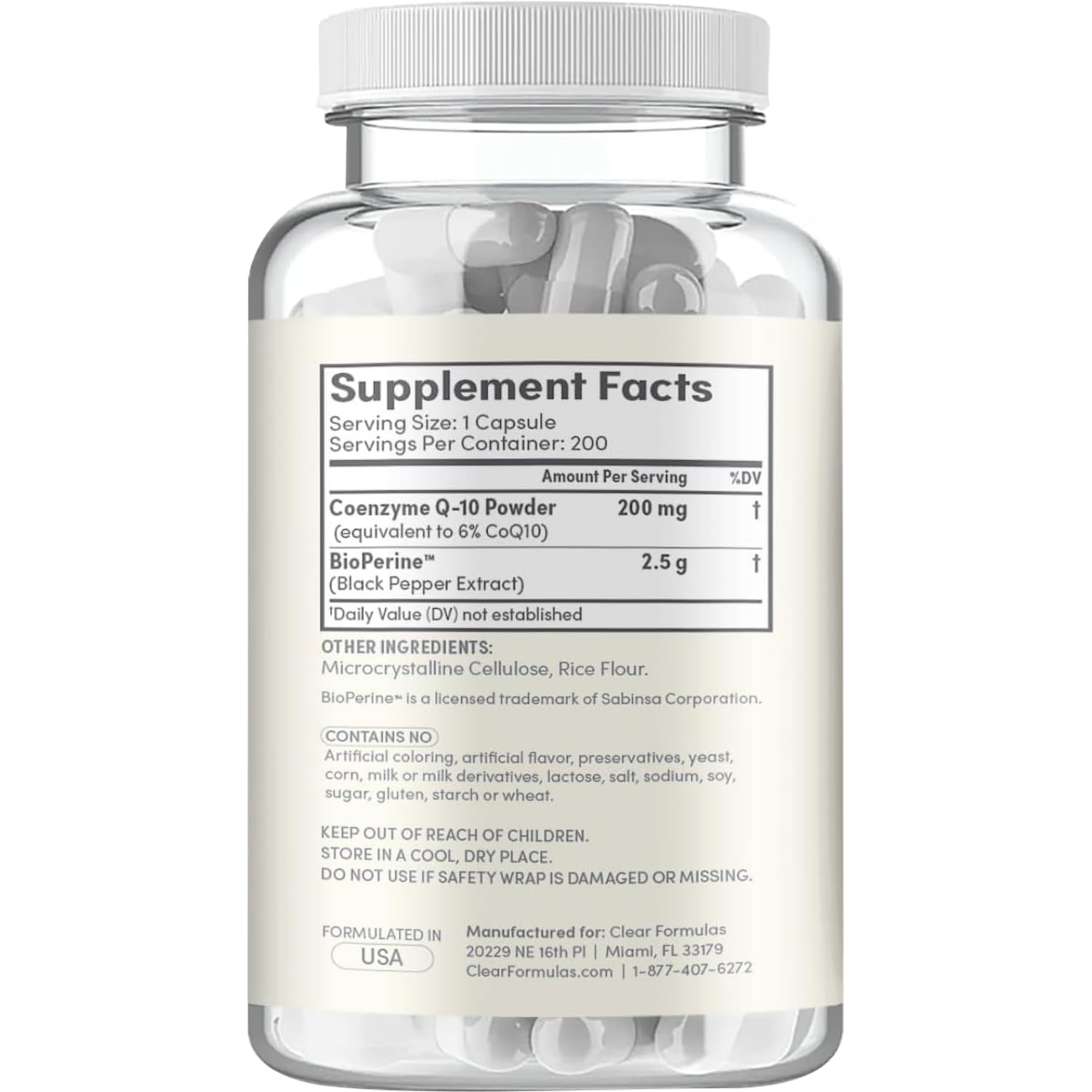 Bioperine black pepper extract label closeup for absorption support.