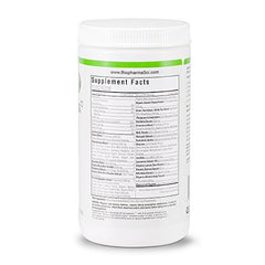Biopharma NanoGreens strawberry shake, refreshing nutrition with antioxidants and probiotics.