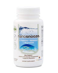 Biopharma Scientific NanoSnooze bottle being poured to support calm sleep