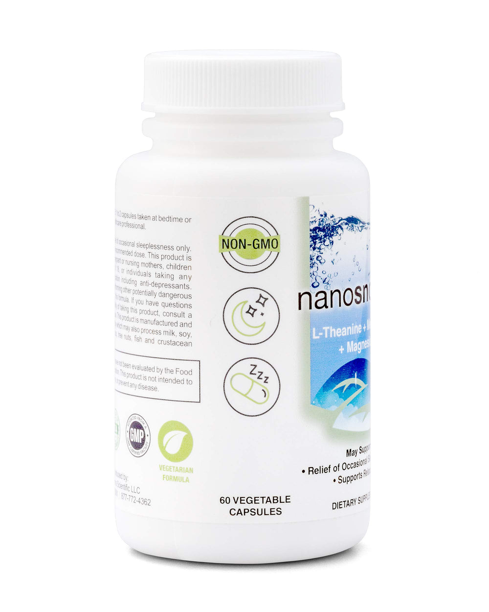 Biopharma Scientific NanoSnooze capsules closeup highlighting easy nightly use
