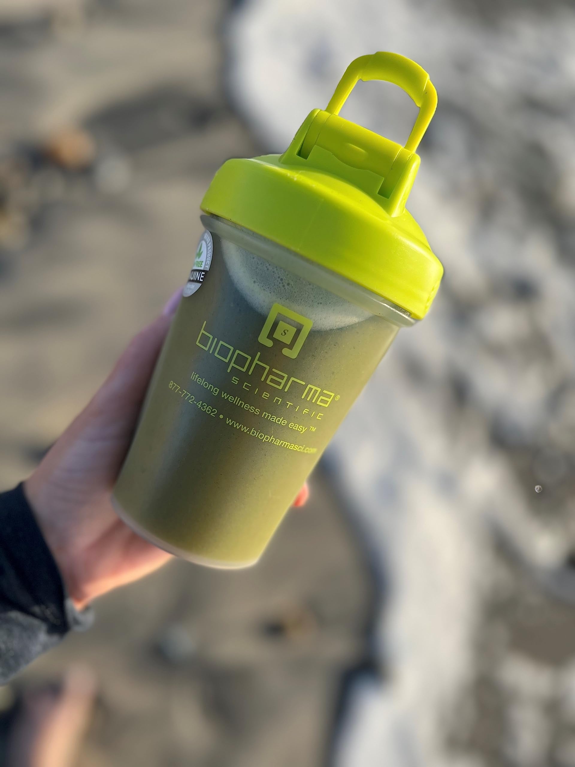 Biopharma Scientific NanoGreens ingredients close-up with spirulina and kale