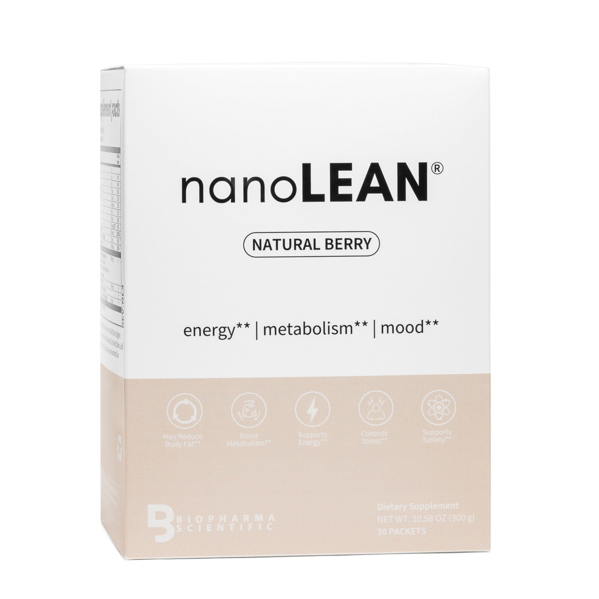Biopharma Scientific Nanolean bottle with berry flavor for steady energy