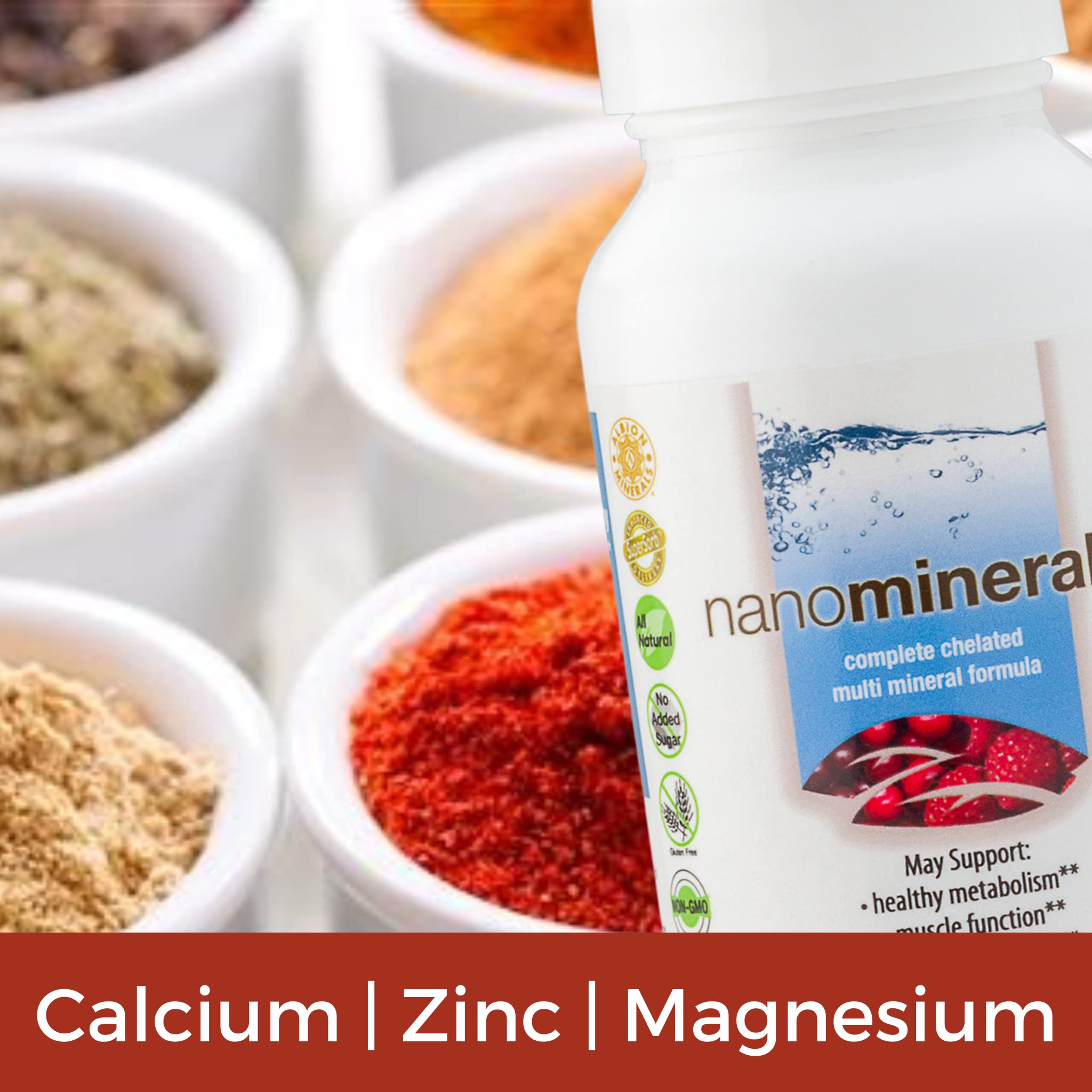 Biopharma Scientific NanoMinerals iron, zinc and potassium for daily nutrient support.