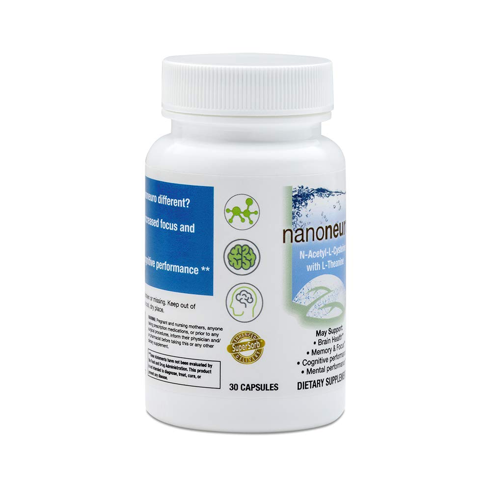 Biopharma Scientific NanoNeuro label detail highlights 600 mg NAC per capsule