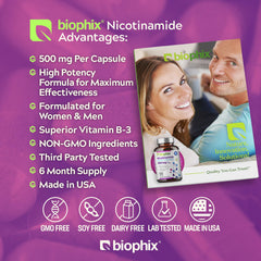 Biophix B-3 bottle label details dermatologist-approved skin support.