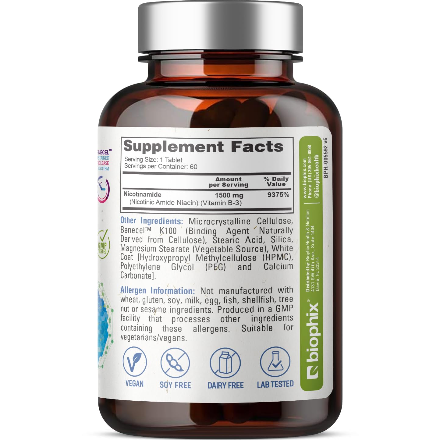 Label highlights energy metabolism and skin support.