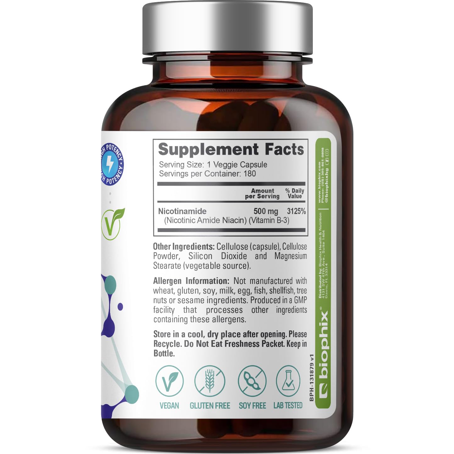 Biophix B-3 nicotinamide compact packaging suitable for travel.